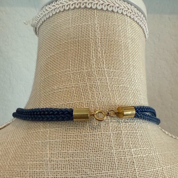 Cloisonne Two Sided Pendant on Double Cord Vintage - Picture 6 of 8